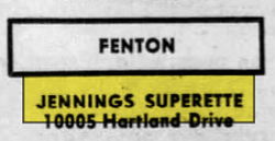 Runyan Lake Food Center (Sunoco Gas, Jennings Superette) - May 10 1960 Ad (newer photo)